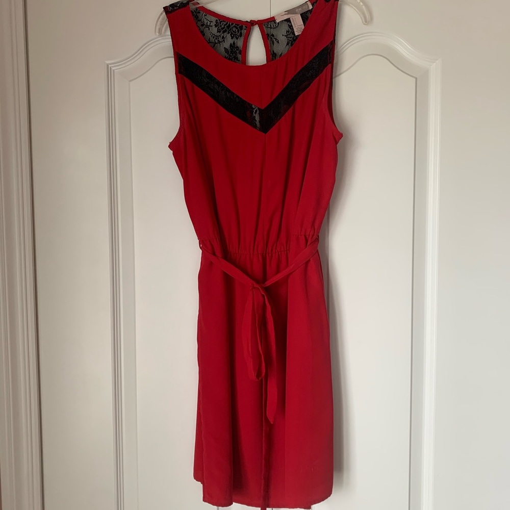 Red lace dress
